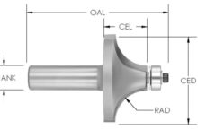 Two Flute CT Roundover Bit SE2003